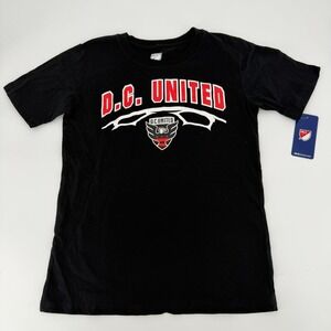 MLS DC United Soccer Graphic Tee Modern Boys Size Large 12/14 Black Short Sleeve